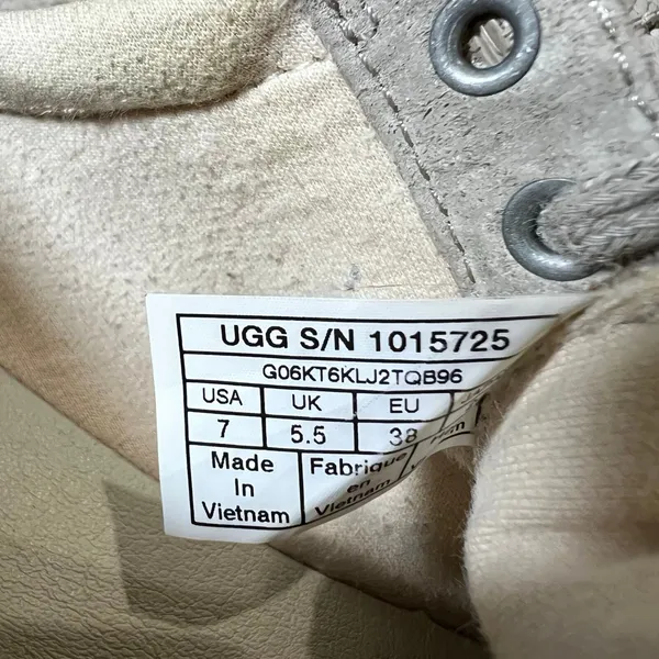 UGG Karine Snake Women's Lace up Leather Sneakers Size US 7 EU 28 Beige - Image 2