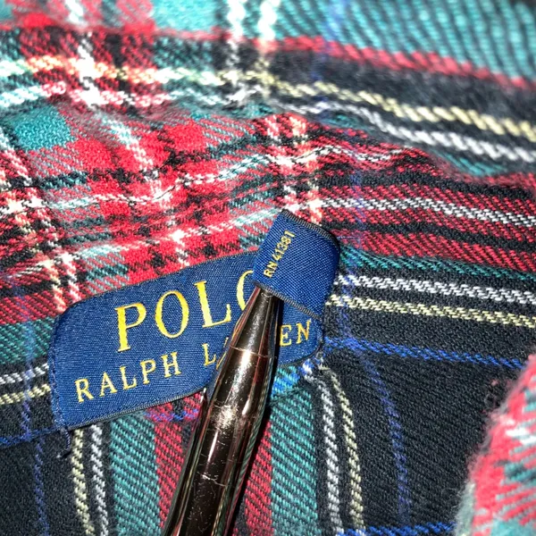 Polo Ralph Lauren Brushed Twill Ballet Sleep Shirt Women Small Plaid Crest‎ Logo - Image 10