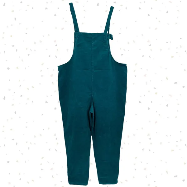 Lucy Yak Green Teal Corduroy Overalls Jewel Tone Jumpsuit Dungarees US Size 18R - Image 2