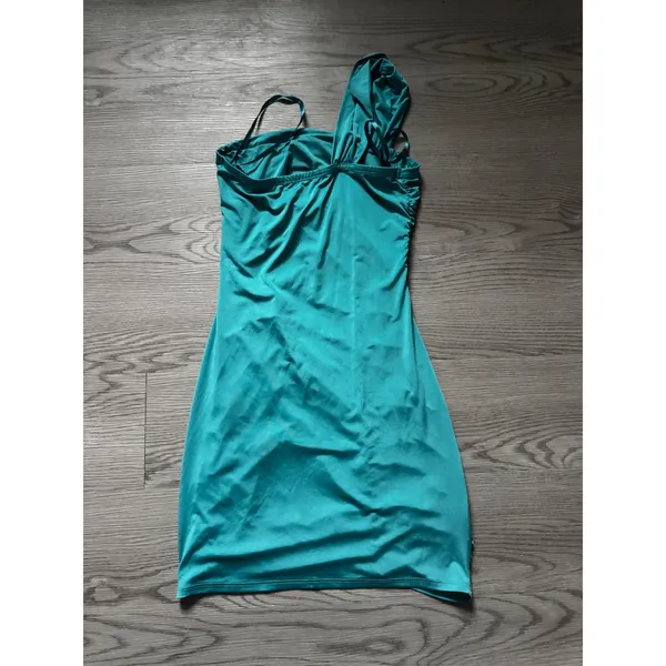 Arden B Teal Blue One Shoulder Ruched Bodycon Mini Dress Womens Cocktail Party - Image 3