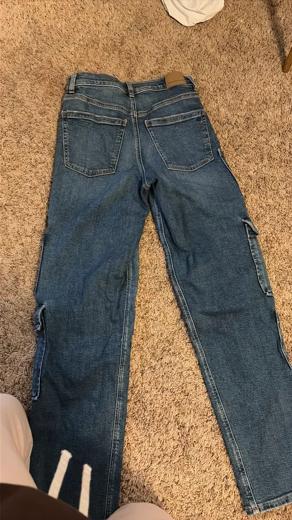 American Eagle Cargo Jeans Outfitters High-Waisted Baggy Wide-Leg - Image 3
