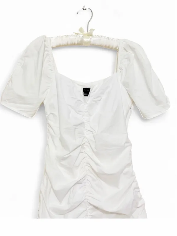 Anthropologie Sanctuary Women’s Puff Sleeve Shirred Poplin Ruched Dress Size 4 - Image 6