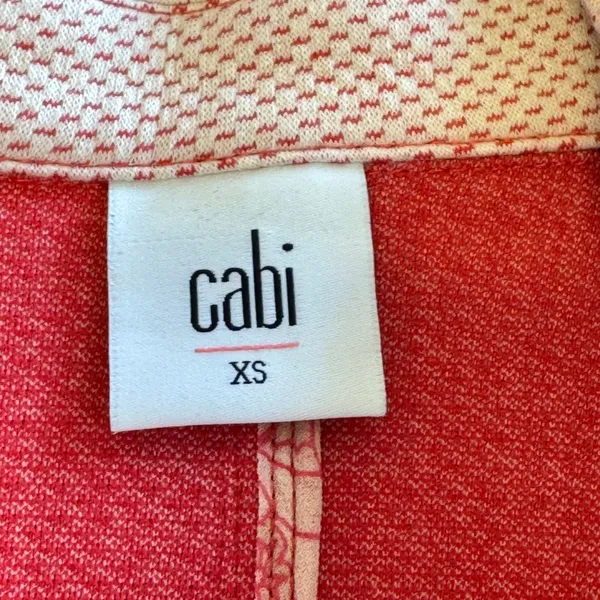 Cabi Red White Textured Knit Crop Jacket Women's‎ XS Notch Lapel Blazer Spring - Image 6