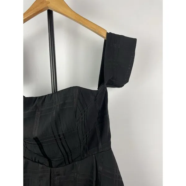 Selfie Leslie Black Jessa Hi-Low‎ Chiffon Flowy Summer Brunch Romper Size M - Image 4