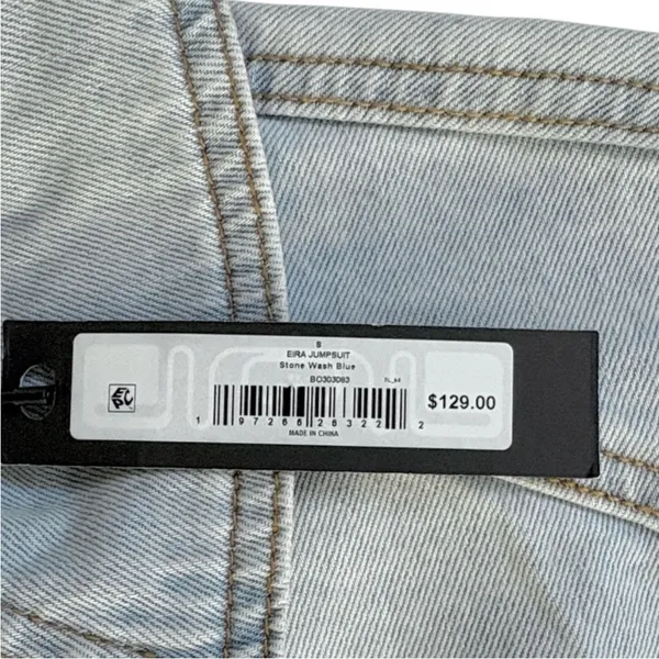 NWT Steve Madden Eira Denim Jumpsuit Stone Wash Blue Size XS Retail $129.00 - Image 10