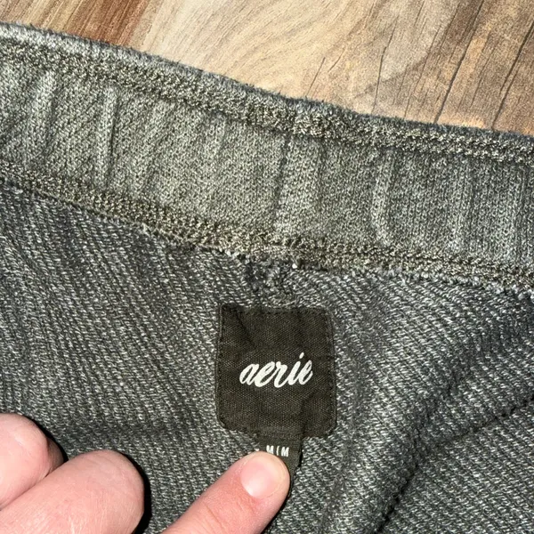 Aerie Army Green Sweat Shorts - Image 2