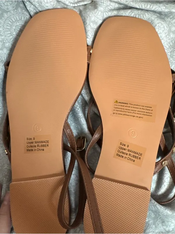 New York & Company Brown Studded Strappy Sandals - Image 5