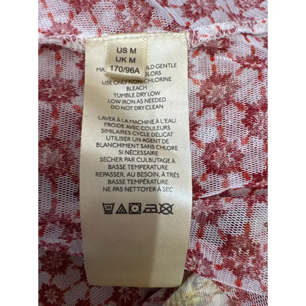 Free People Because I Love You Sheer Tunic Top Wide Sleeve Floral Womens Medium - Image 7