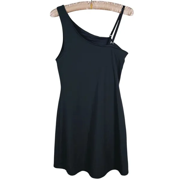 Abercrombie & Fitch One Shoulder Traveler Mini Dress Size M Tall Black Going Out - Image 3