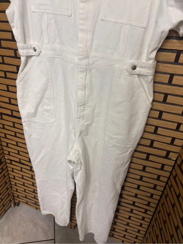 Good American white denim jumpsuit size 6 - Image 7
