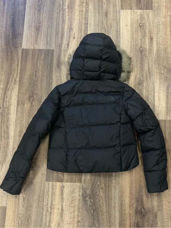 The North Face 550 Dealio Down Crop Black Fur Trim Coat Jacket Women’s XS - Image 8