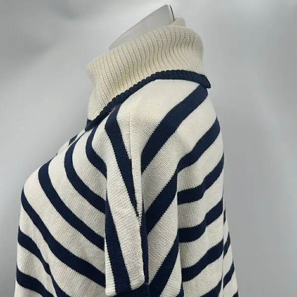 Loft medium striped long sleeve cotton poly blend sweater - Image 3