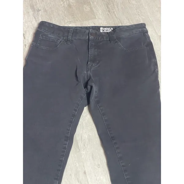 Uniqlo Jeans‎ Skinny Straight Jeans Womens 29X34 Black Denim E0137 - Image 4