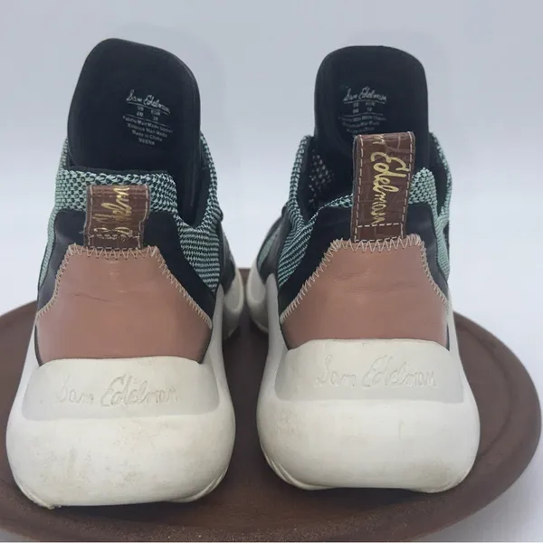 Women Sam Edelman Meena Sneaker Shoes Us Size 8 M Green Black White - Image 4