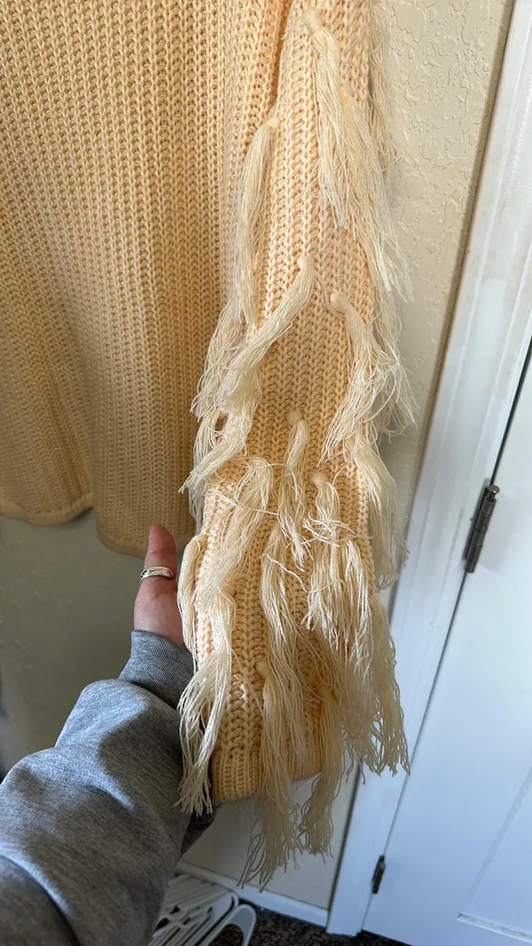Simplee Apparel Peach Boho Sweater - Image 2