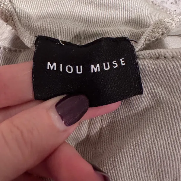 Miou Muse‎ Beige High Waisted Wide Leg Pants Size Small - Image 4