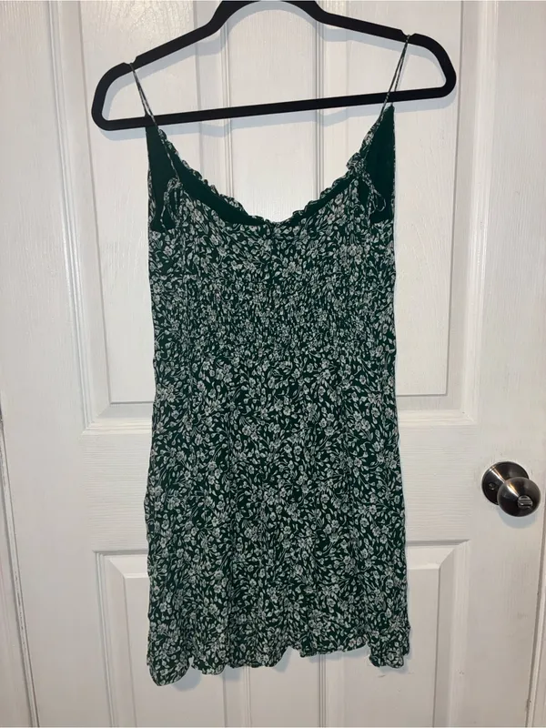 Reformation Esther Green Floral Mini Dress Sz 12 - Image 5