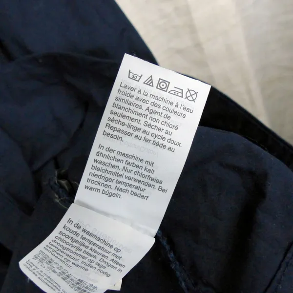 J.Crew Button Front Shirt Dress Womens 18 Navy Blue Cotton Poplin Midi Pockets - Image 11