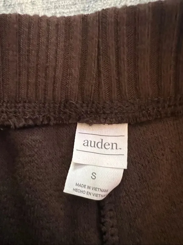 Auden Brown Cozy Faux Shearling Fleece Teddy Jogger Pants Small - Image 3