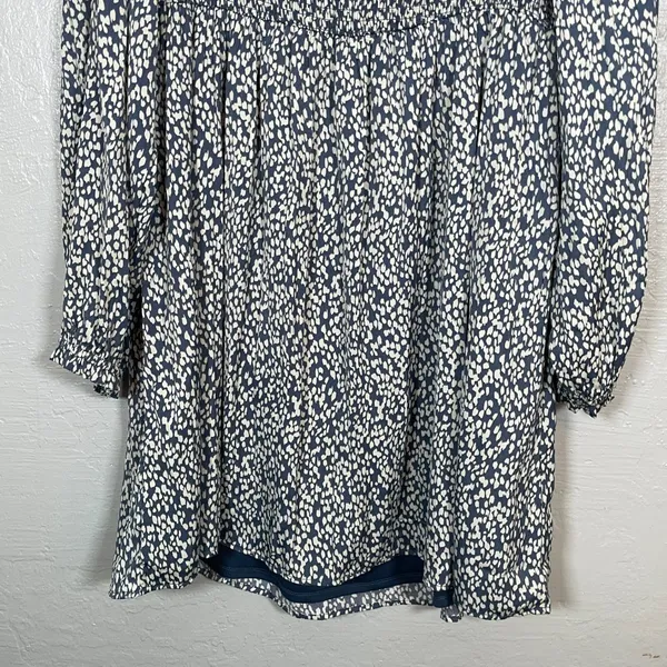 Motherhood Maternity Women XL Blue White Smocked Babydoll Top Long Sleeve - Image 6