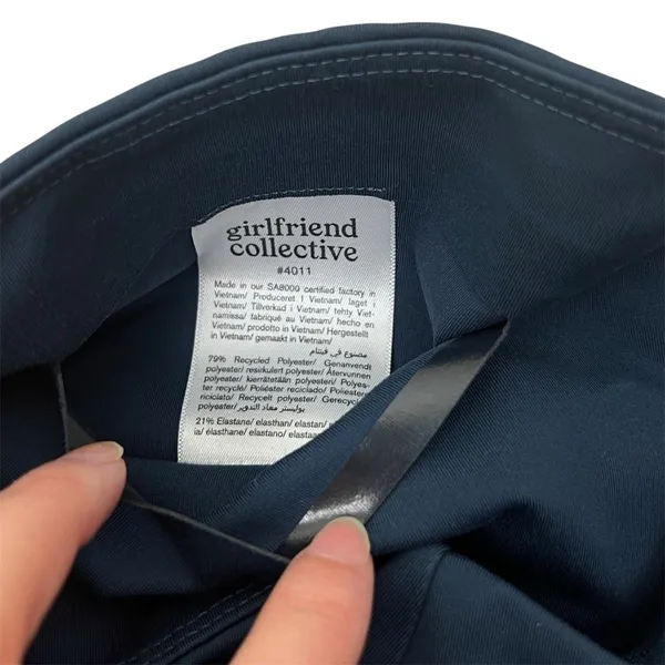 Girlfriend Collective High-Rise Bike Shorts Small Midnight Blue - Image 3