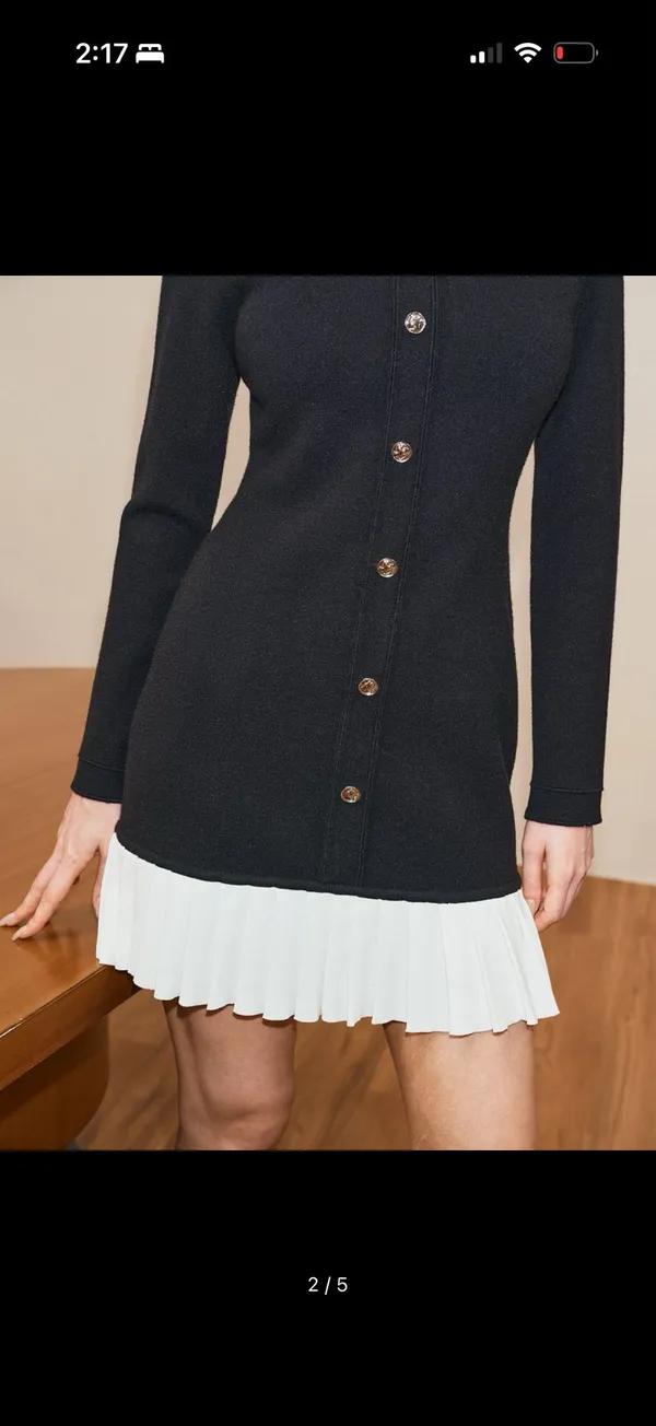 Commence long sleeve sweater dress with white trim - Image 2