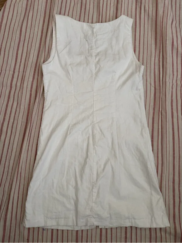 Abercrombie & Fitch White Button-Front Mini Dress - Image 6