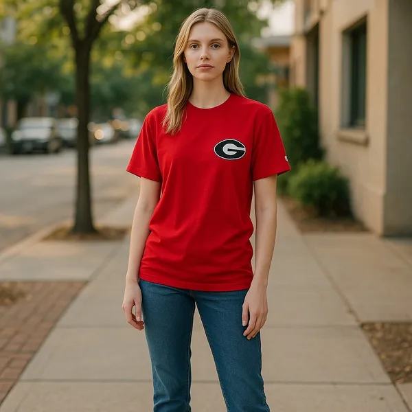 Champion UGA‎ Georgia Red Logo Tee Shirt - Size Large - Image 2