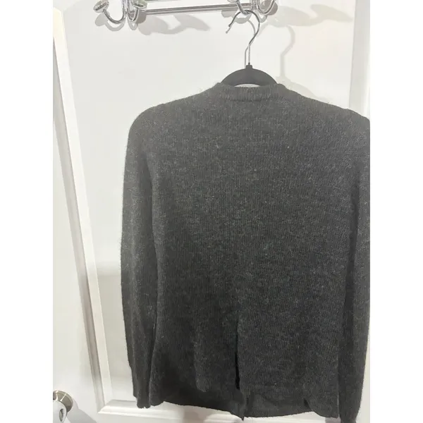 Gap Womens‎ Alpaca Wool Blend Cardigan Charcoal Grey 4 Pocket Button Sweater M - Image 4
