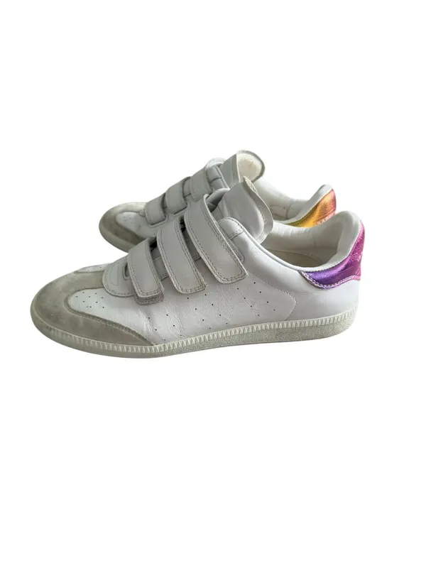 ISABEL MARANT White Leather LowTop Sneakers Size 30 / US 10 - Image 5