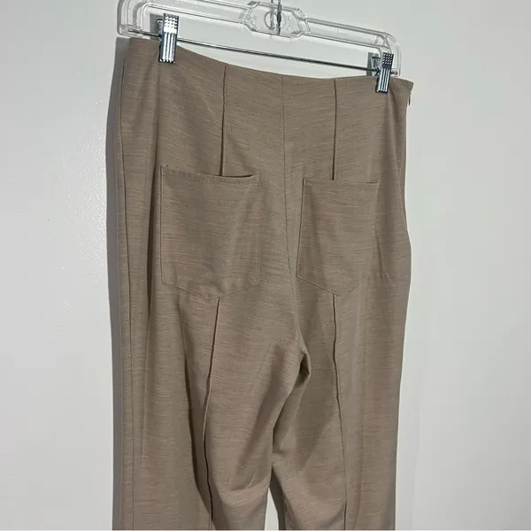 NEW Lattelier High‎ Waist Flare Leg Pants Side Ankle Slit Center Seam XL Career - Image 7