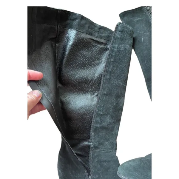 Lavorazione Antigiana Black Italian Suede Leather Heeled Tall Boots Size 9 - Image 7