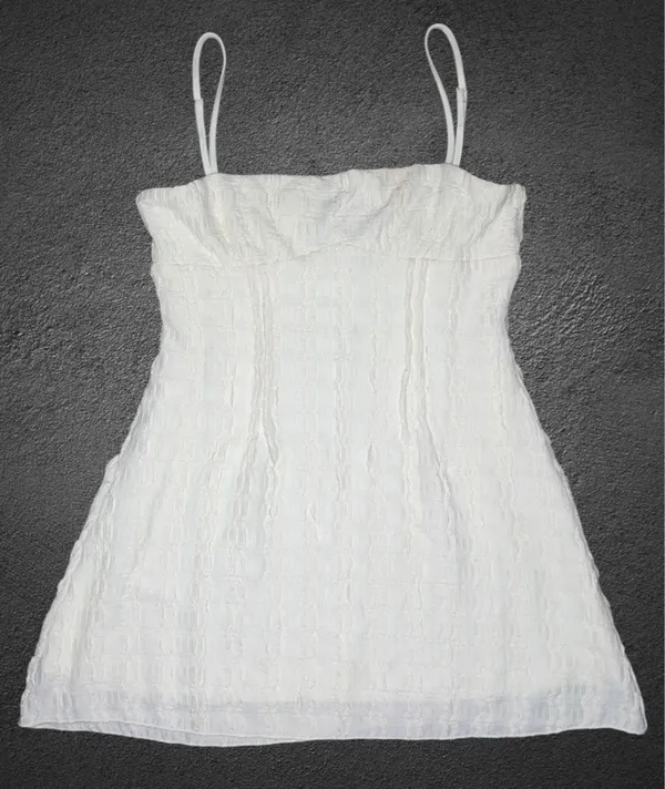 NEW Princess Polly Melrose Nights Mini Dress Womens 6 Cream Textured Sexy Classy Cocktail Party - Image 6