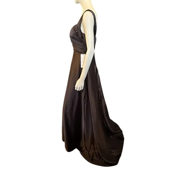Wear Your Love Satin Sleeveless A-Line Gown Black 4 NWT - Image 2