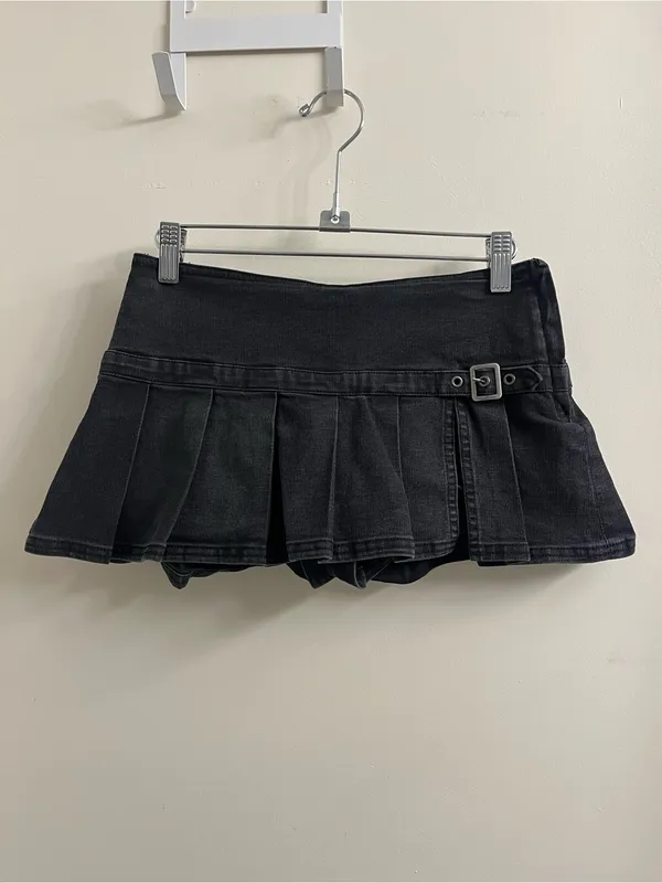 BDG Shaina Micro Mini Skort in Black Denim Size XS - Image 4