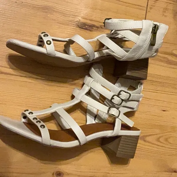 Maurices Cream Studded Lace-Up Strappy Sandals - Image 4