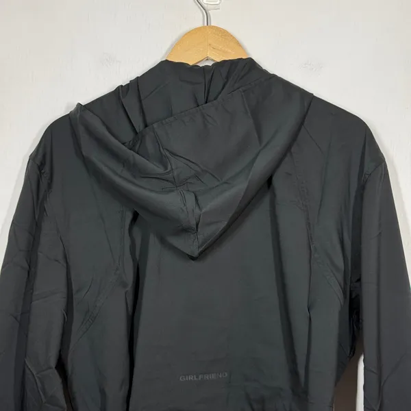 Girlfriend Collective Windbreaker Jacket Women XS Black Full Zip Hoodie Crop NWT - Image 5