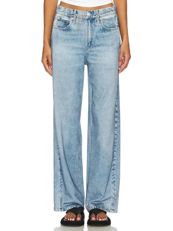 NWT rag & bone Miramar Wide Leg in Valentina Photo Print Faux Jean Pants S - Image 6