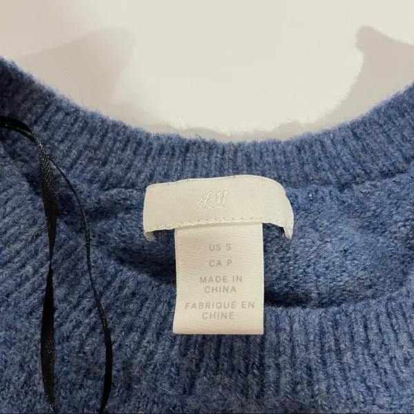 H&M Blue, Yellow, Gray & Green‎ Colorblock Stripe Long Sleeve Sweater Size S - Image 5