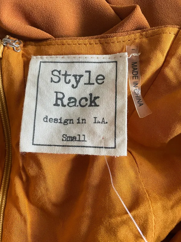 Style Rack Mustard Wrap Romper - Sleeveless Spaghetti Strap - Image 6