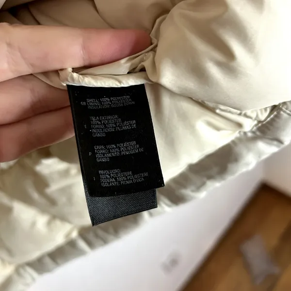 The North Face 600 Fill Vintage Puffer Parka Womens Size Large Cream Silver 2008 - Image 6