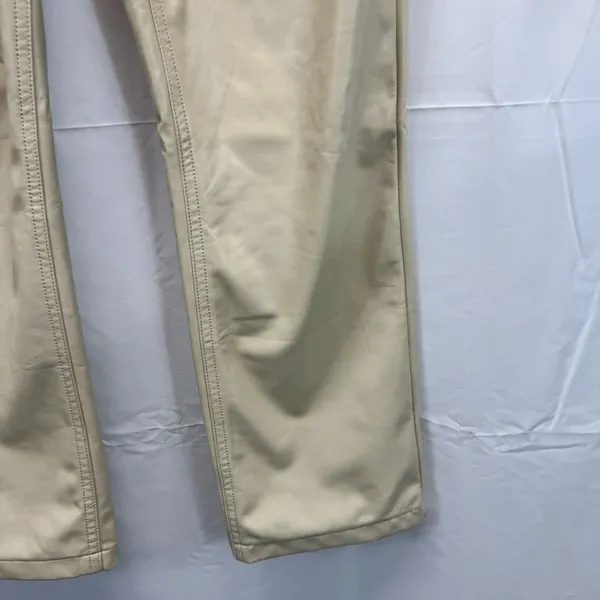 Abercrombie & Fitch Vegan Leather Pants 2 26 High Rise Straight Cream Beige Chic - Image 5
