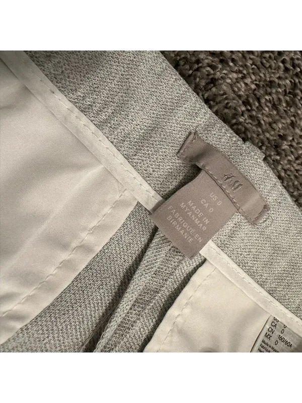 H&M Women Grey Slim Ankle Pants Size 0 - Image 7