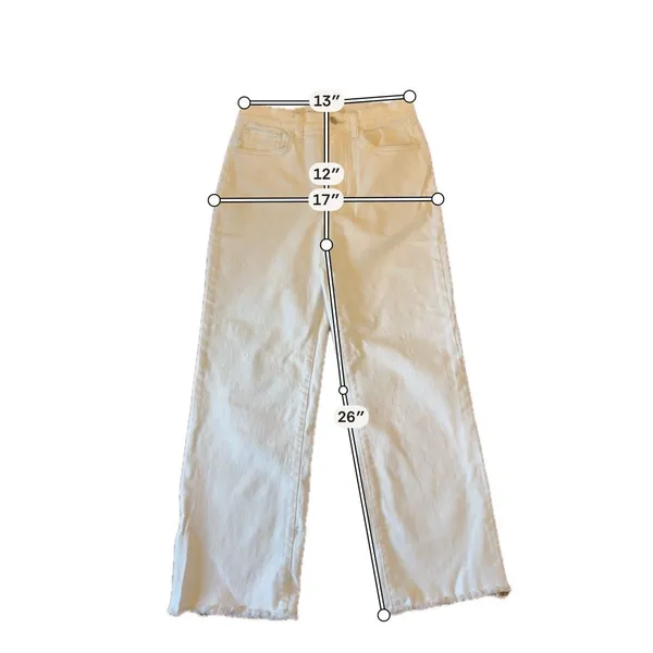 Joe’s jeans high rise white crop jeans wide leg size 25 - Image 3