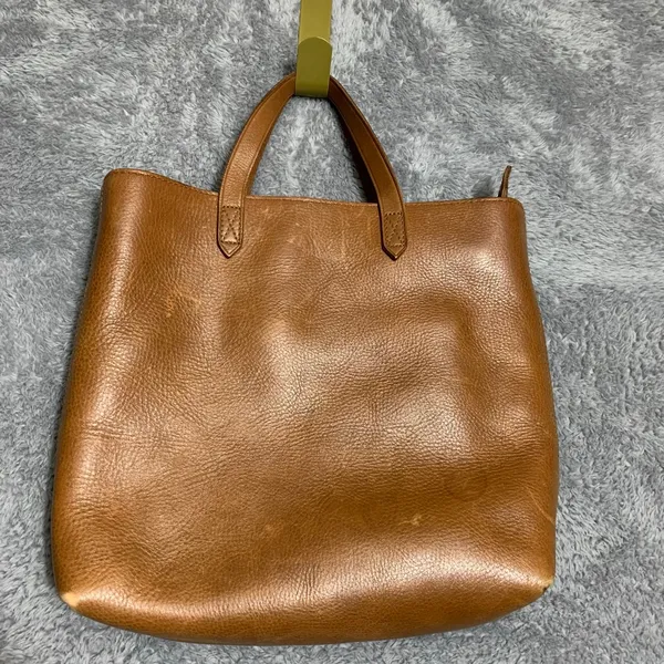 Madewell Transport Tote Bag Womens Medium English Saddle Brown Leather Zip Top‎ - Image 4