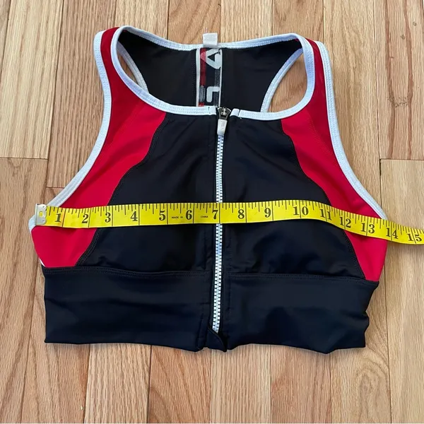 Fila Sports Bra Womens Small Black Red Logo Racerback Gym Workout Ladies - Image 7