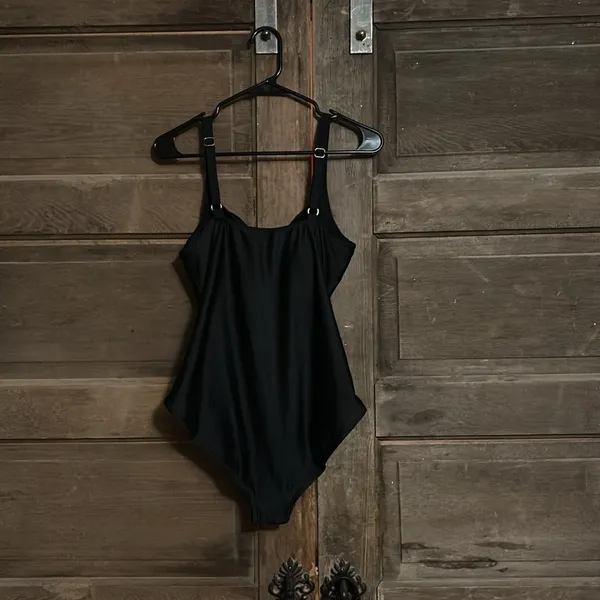ADFOLF One Piece Black‎ Ruched swimsuit. Sz medium. - Image 2