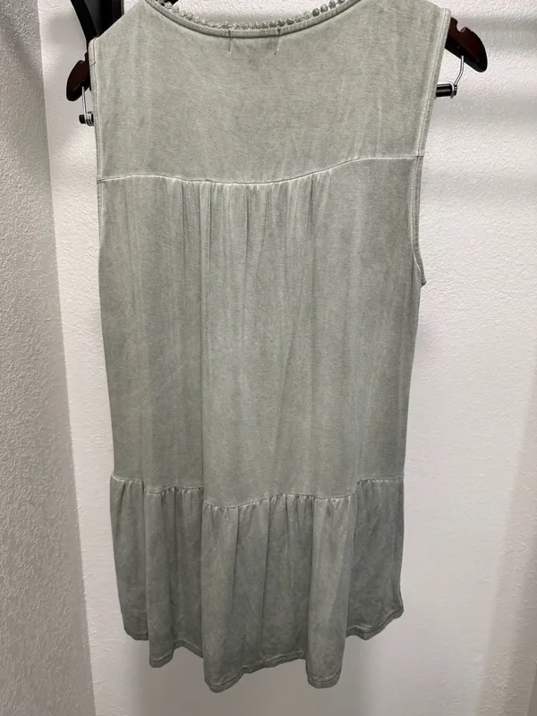Artesia Sleeveless Tiered Boho Tank Top with Lace Detail-L - Image 3