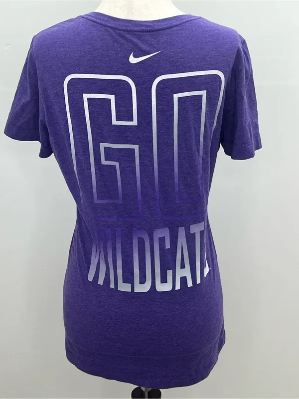 Nike Womens Kansas State K-State Wildcats Purple V-Neck Graphic T-Shirt Large - Image 5