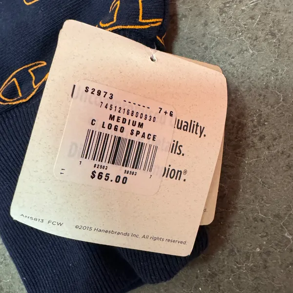 champion men's sweater size m in navy blue - Image 2